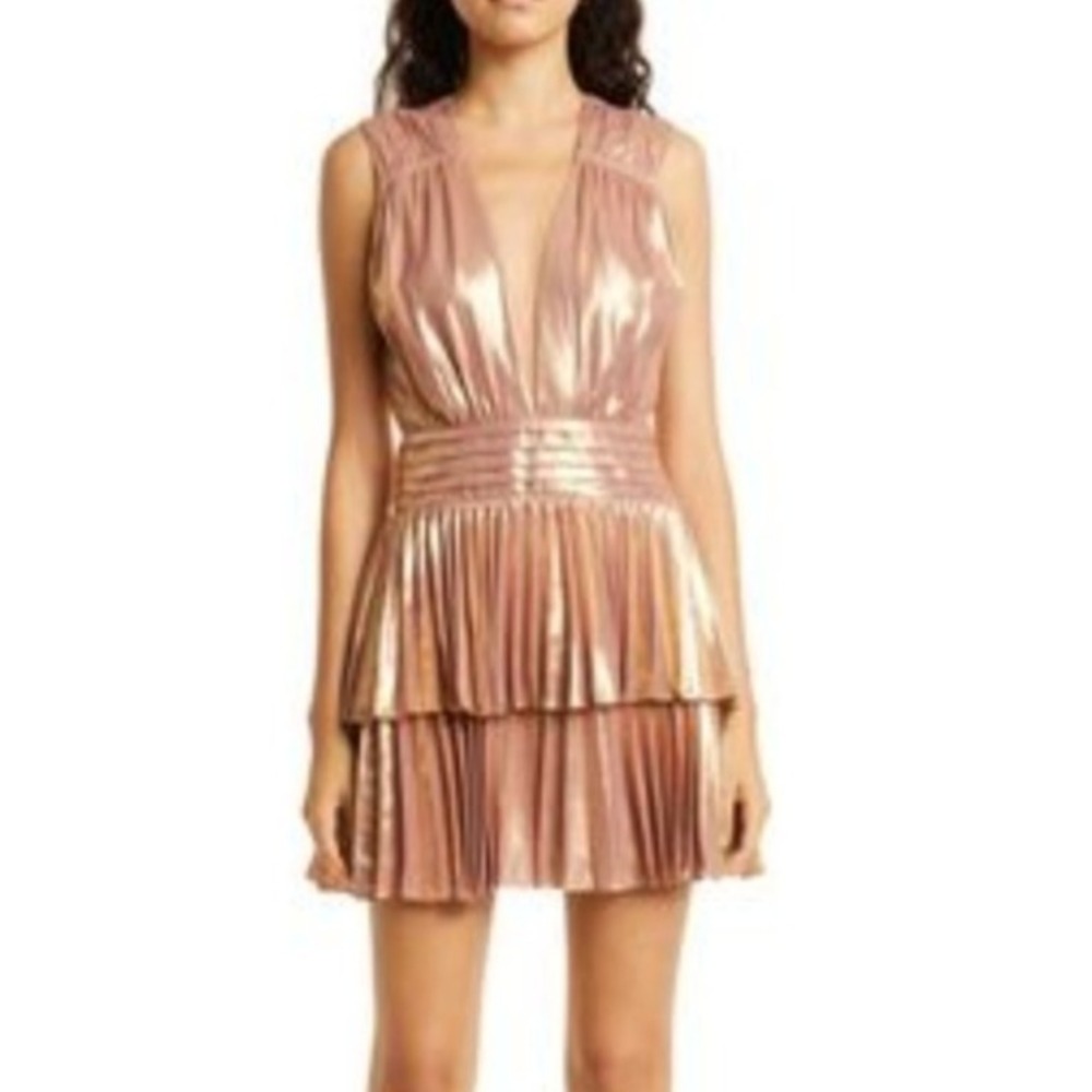 Ramy Brook Dress Size 4 β Gold Peachy Olina Metallic Cocktail Dress